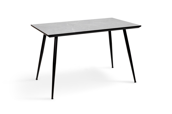 Стіл Торнадо, 120*70, чорний/MDF сірий бетон