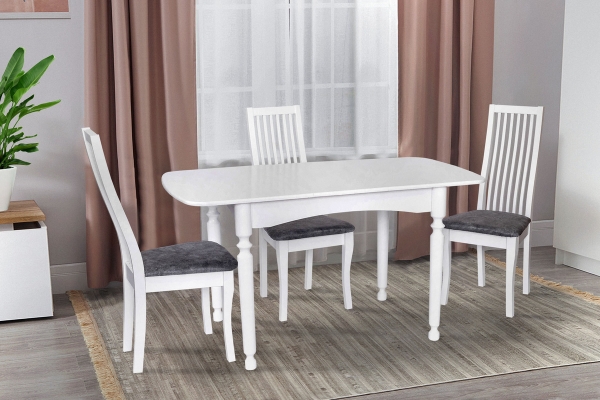 Стіл обідній Поло (1080+320)*730, білий