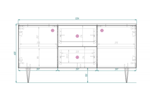 Тумба ТВ Сканди, глухая