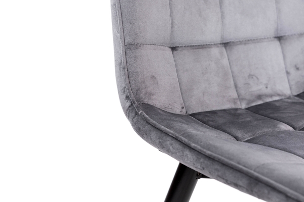 Стілець Віллі чорний/ велюр сірий