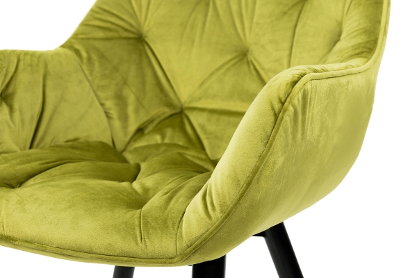 Крісло Парадіз HC-R18, чорний/велюр оливковий
