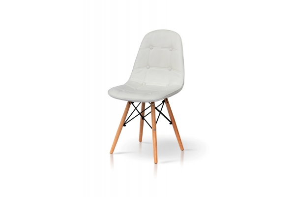 Стілець ДЖАСТІН, шкірзам білий