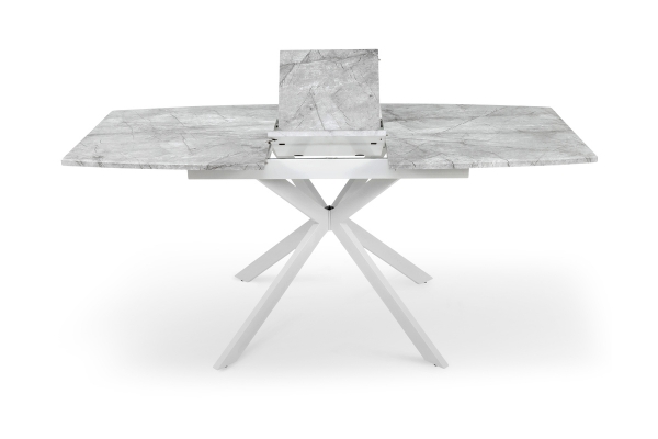 Стіл Річард 140(+40)*85 білий метал/базальт