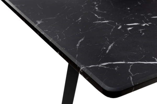 Стіл Етна 120(+40)*75 чорний метал/мрамор чорн