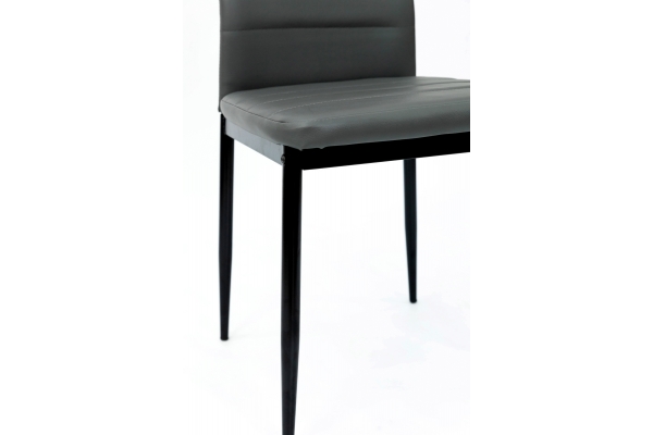 Стілець Ріо, чорний/ шкірзам сірий