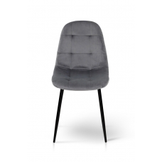 Стілець Квест, чорний/велюр сірий