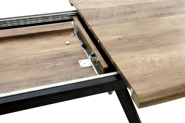 Стіл Метрополь (120+40*80), чорний/штучний шпонMDF