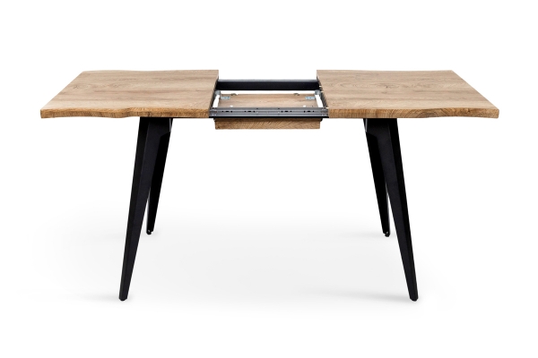 Стіл Лагуна, 120(+40)*80, чорний/штучний шпон MDF