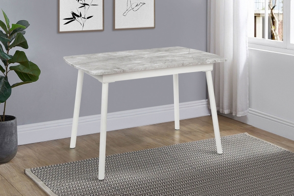 Стіл Соло 110(+35)*70 білий метал/базальт