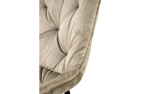 Стілець Прадо чорний/ велюр мокрий пісок