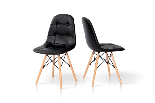 Стілець ДЖАСТІН, шкірзам чорний