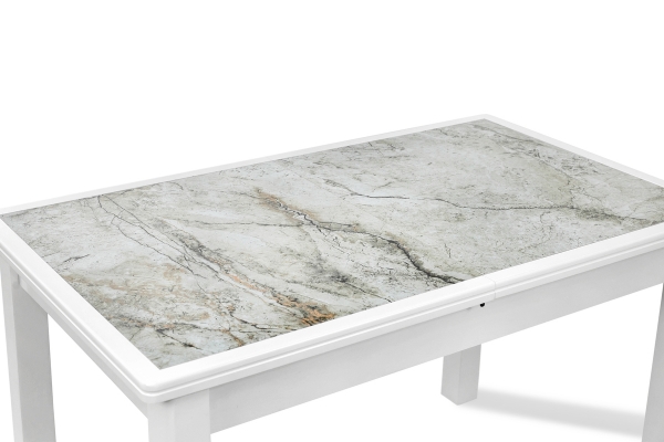 Стіл обідній Керамік (1220+380)*740, білий