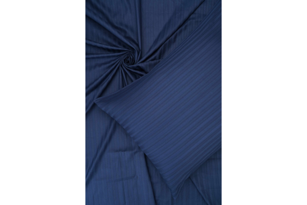 Комплект постільної білизни Dark Blue Сатин-Страйп