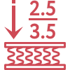 Жесткость сторон матраса: 2.5 Мягкая / 3.5 Сердня (Разная жесткость сторон!)